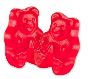 Albanese Wild Cherry Gummi Bears gummy candy in red