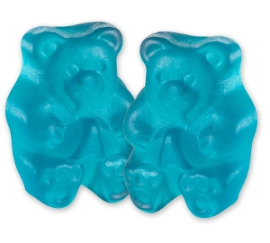 Albanese Blue Raspberry Gummi Bears gummy candy in blue