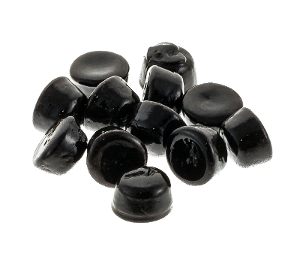 No Fat Soft Licorice Drops (Krepeliendjes) are from Gustaf's fat free in black