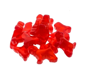 Gustaf's Red Beagles gummy licorice candy in red