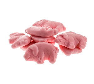 Gustaf's Gummy Pink Pigs are fruit flavored candy
