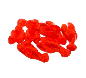 Kervan Red Lobster are gummy red candy fish fruit flavored