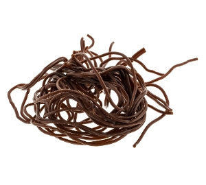Gustaf's Grape Laces are licorice candy in brown