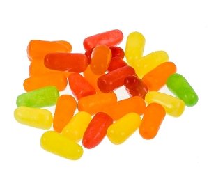 Mike & Ike Mike and Ike cherry lime lemon strawberry candy in red yellow orange and green 