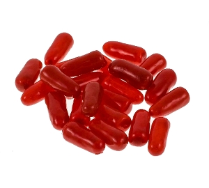 Hot Tamales from just born are spicy cinnamon candy in red